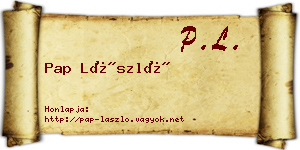 Pap László névjegykártya